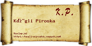 Kégli Piroska névjegykártya