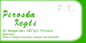 piroska kegli business card